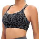 RUNNING GIRL Sports Bras for Women,Padded Sports Bra Tank Top Sexy Crisscross Back High Impact Longline Workout Yoga Bra (Gray, XXXL)