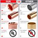 AIRIC UL Listed 1/0 AWG - 3/8" Battery Cable Lugs, Heat Shrink Ring Terminals End, Copper Cable Ends, Wiring Connector Terminal, Electrical Crimp Connectors, Wire Lug for 1/0 Gauge Wires, 4 PCS