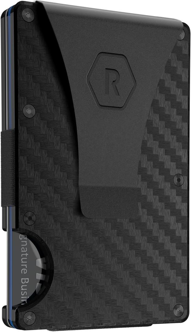 The Ridge Wallet for Men - Slim Minimalist Compact Wallet and Card Holder, RFID Protected Front Pocket Wallets for Men with Integrated Money Clip (Carbon Fiber 3K)