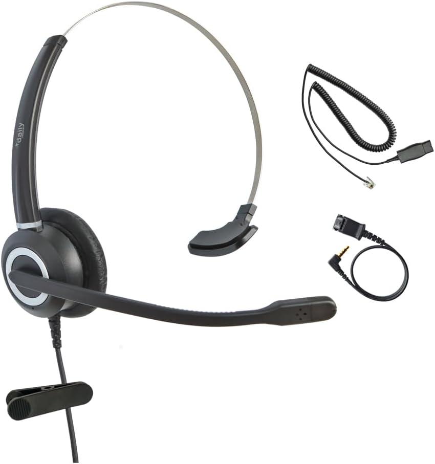 Avaya Headset HD Voice with HIS Adapter Compatible with Avaya 1600, 9600, J100 Series IP Phones Model, Plus 3.5mm Adapter (Monaural)