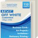 MOS Off-White Cardstock Paper 8.5 x 11 Inch (110 Sheets)  Heavyweight Cream Card Stock for Invitations, Menus, Certificates, Crafting, Business, Printer Compatible