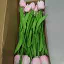 30 Pcs Tulips Artificial Flowers Fake Pink Flowers Latex Tulips Real Touch 13" Silk Flower for Spring Mother's Day Easter Gifts in Bulk Home Kitchen Wedding Decorations