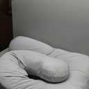 Cute Castle Cooling Cover Pregnancy Pillows, Soft U-Shape Maternity Pillow with Removable Cover - Full Body Pillows for Adults Sleeping - Pregnancy Must Haves - Jumbo 57 Inch - Light Grey