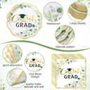 Funnymoom 452 Pcs Class of 2026 Sage Green Graduation Decoration Party Supply for 50, Green Gold Eucalyptus Congrats Grad Paper Plates Napkins Cup Tablecloth Cutlery for Freshly Graduated Decoration