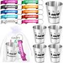 Roshtia 20 Set Lab Week Gift Lablife 2.5 oz Stainless Steel Shot Glasses Keychain Bottle Openers Happy Lab Week Cards Appreciation Gift for Laboratory Workers Office Supplies for Technician