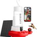 Birdfy Hummingbird Feeder with Dual Cameras - 2K HD Smart Cameras Solar Powered, Close-Up Bird Video/Live Watching & Instant Notifications, Ant Moat & Leakproof - 20oz