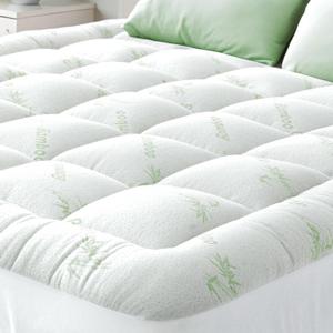 Ultra Soft Full Size Mattress Topper - Viscose Made from Bamboo Pillow Top Mattress Pad for Back Pain Relief - Naturally Cooling for Hot Sleepers, Green (Full, Green)