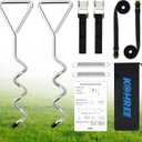 3 Pack Kohree RV Awning Tie Down Kit, Upgraded Heavy-Duty Camper Awning Anchors Kit Accessories, Durable Straps & Storage Bag, Easy Installation