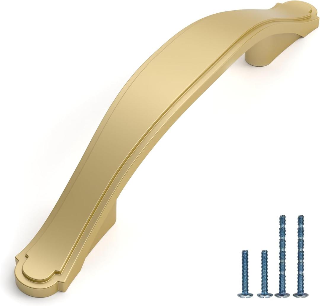AOOTOCH 10 Pack Brushed Gold Cabinet Pulls 3 Inch Kitchen Cabinet Handles Kitchen Handles for Cabinets Gold Drawer Pulls Dresser Pulls Cupboard Handles