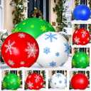 Jetec 12 Pcs Giant Inflatable Christmas Ball Inflatable 16 Inch 24 Inch Christmas Ornaments Outdoor PVC Christmas Balls for Tree Yard Hanging Holiday Garden Indoor Outdoor Decor