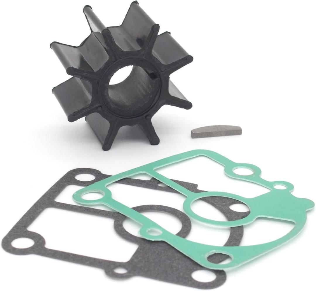 QuickMarine 8M0135803 Water Pump Impeller Service Kit for Mercury Marine & Tohatsu Nissan 9.9 15 18 20 HP Outboard Motor Replacement 47-803748 334-65021-0 Sierra 18-8921 with Gasket and Key
