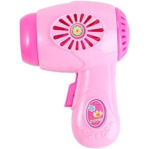 Toyvian Small Doll Hair Dryer: Pretend Play Play Toy for Girls 3-7, Hair Dryer Montessori Kitchen Playset Educational Toys for Beauty, Doll House Accessories, Pink or Rose Red