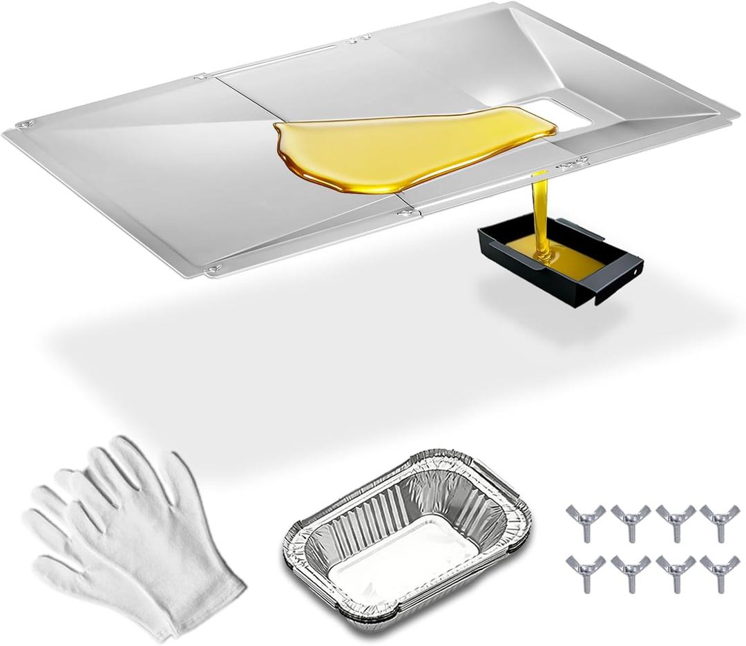 Adjustable Grease Tray with Catch Pan for 3/4/5/6 Burner Gas Grills, Universal Drip Pan fits Nexgrill, Charbroil, Dyna Glo, Kenmore, BHG, Expert, Grill Replacement Parts for More Gas Grill