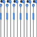 Skullcandy Jib Wired Earbuds with 3.5mm Plug, Noise Isolating Fit, Built-in Microphone Call and Track Control, Convenient for Travel (6 Pack) - Cobalt Blue