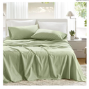 Comfort Spaces 100% Cotton Sheets Queen, Breathable & Soft Cotton Sheets, Naturally Cool Cotton Bed Sheets with 14" Elastic Pocket Fits up to 16" Mattress, All Seasons Sheet Set, Sage Green 4 Piece