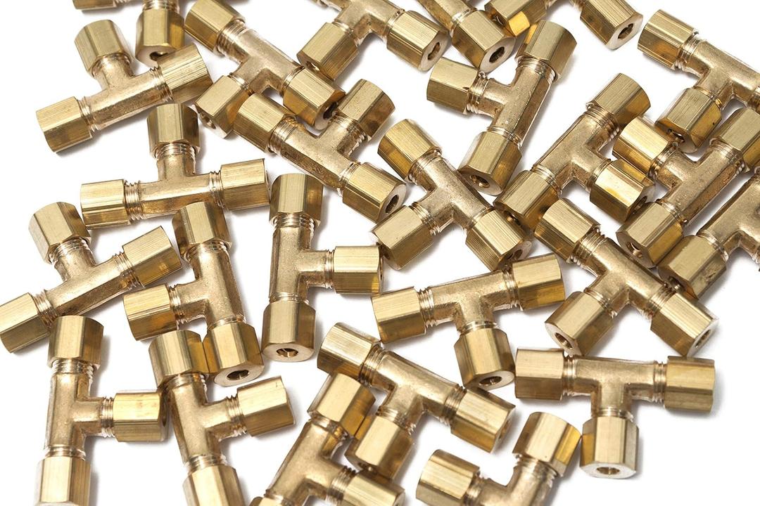 LTWFITTING 3/16-Inch OD Compression Tee,Brass Compression Fitting(Pack of 25)