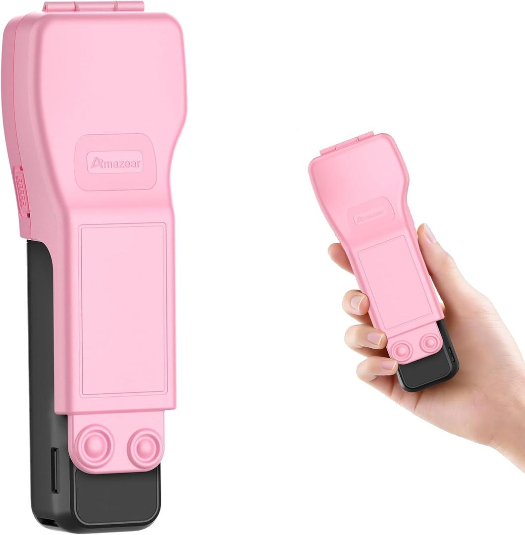 AMAZEAR Gimbal Screen Protective Cover for DJI Osmo Pocket 3 Accessories, Lens Cap Hard Case for Xtra Muse Gimbal Vlog Camera with Soft Lining, Compact Design, Quick Open/Close, Pink