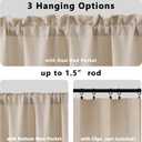 Gwine Linen Valance Curtain, Light Filtering Faux Linen Textured Valance Kitchen Curtain for Window, Rod Pocket Small Short Curtains for Laundry Basement, 60Wx18L Inch, 1 Piece