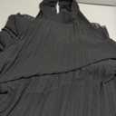 Aro Lora Womens Casual Sleeveless Plus Size Chiffon Halter Neck Pleated Loose Long Maxi Dress (5X-Large, Black)