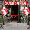 Grand Opening Ribbon Cutting Ceremony Kit Grand Opening Banner Decorations with 10'' Scissors 40 Pcs Balloons Satin Ribbon Bows and More Supplies for Business Events(Red)