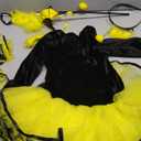 IKALI 10PCS Toddler Bee Costume With Wings Accessories, Little Girls Spring Birthday Gift Dress Up Party Outfits 3-4T