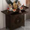 Meditation Altar Table - Buddhist Pooja Shrine Altar Table Shrine Ancestral Ancestor Chinese for Altar Pooja Tables High Altars with Storage,Walnut/47.2IN, 47.2 x 15.7 x 39.3 inches