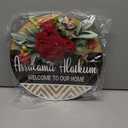 Dazingart Ramadan Mubarak Wreaths for Front Door, Assalamu Alaikum Salam Door Sign with Artificial Red Roses, Islamic Eid Mubarak Decorations for Muslim Party Wall Decor Home (Red)