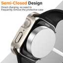 Amizee 2 Pack Case Compatible with Apple Watch Series 9 8 7 45mm Case with Built-in Screen Protector, Hard PC Case Straight Edge Ultra Thin Anti-Scratch Protective Cover for iWatch (Starlight)