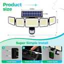 iMaihom 9000LM Solar Lights Outdoor, 5-Head Motion Sensor Solar Flood Lights, 360 Wide Coverage, 180Motion Detection, IP65 Waterproof Security Wall Lights for Yard Garage Driveway, 3 Modes, 2 Pack