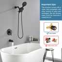 Tub and Shower Faucet Set Complete Dual Shower Head and Handheld 2 in 1 Combo Set Shower System with Tub Spout Tub and Shower Trim Kit Matte Black