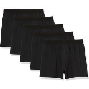 Amazon Essentials Cotton Jersey Boxers - Men's Underwear, Available in Big & Tall, Pack of 5 (XX-Large Big, Black)