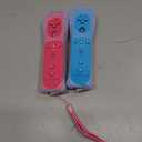 TIANHOO Remote Controller for Wii & Wii U, with Silicone Case and Wrist Strap, 2 pack (Pink & Blue)