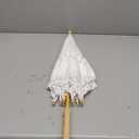 Zerodis Lace Umbrella, Silk Cloth Material Embroidery Bride Parasol Wedding Photography Props Wedding Decoration Umbrella(L-White)