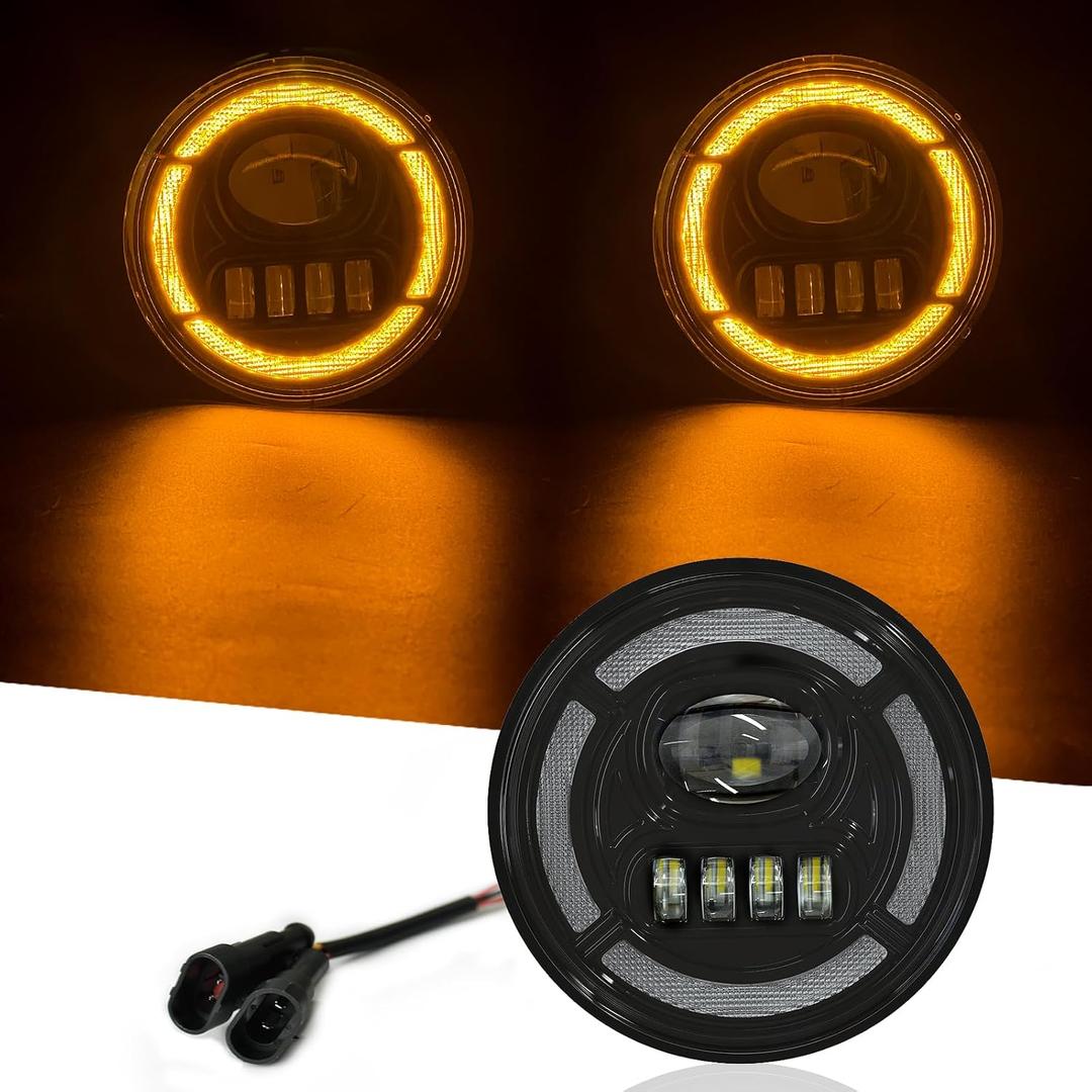 Daikokuya LED Fog Lights with DRL & Turn Signal for GMC Sierra 1500 (2007-2013), Sierra 2500/3500HD (2007-2014) Bumper Driving Fog Lamp (Not Fit Classic Models)