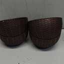 Foraineam 4 Pack 8.2 inch Self-Watering Hanging Planters, Garden Flower Plant Pot Container, Hanging Basket Planter with Drainer and Chain for Indoor Outdoor Use, Coffee Brown