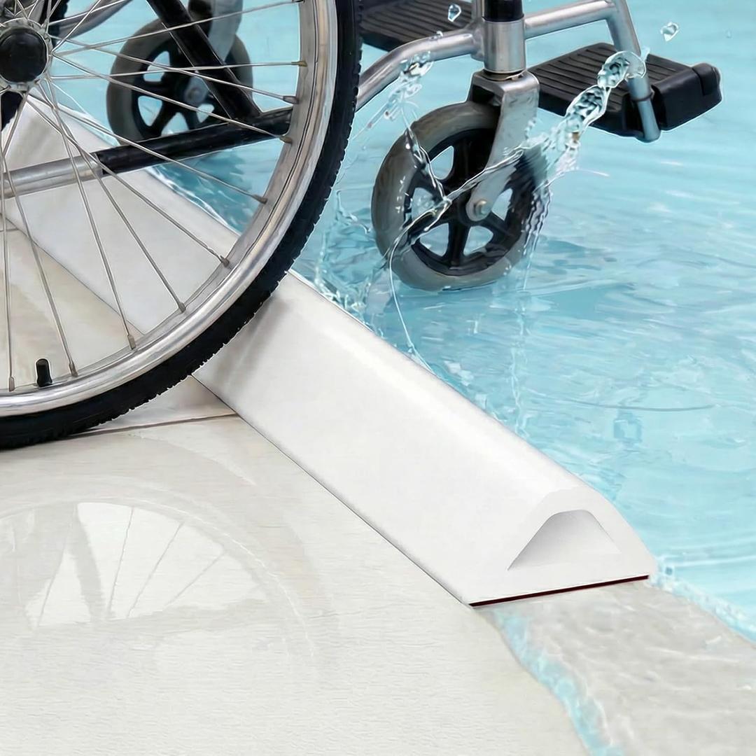 67 in Collapsible Shower Threshold Water Dam - Hollow Triangle Design, Self-Adhesive Waterproof Seal Strip for Walk-in Showers, Bathtubs, Kitchen Sinks, Wheelchair Accessible, Easy Install,white