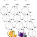 FillTouch 12 Sets 17 oz Plastic Fish Bowls with Straws and Lids Clear Reusable Fishbowl Cups for Drinks Spherical Bulb Cups for Birthday Competition Sport Summer Party Supplies, 2 Types of Lids