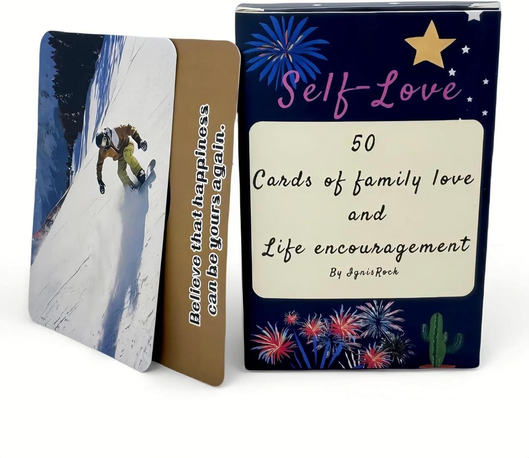 Empowering Self-Love Cards, 50 Mindfulness Cards for Daily Affirmations, Inspirational Mental Relief and Confidence Boost in Women's Self-Care Routine