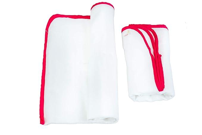 Towel - Pure Cotton Towel for Kids/Babies - Soft & Absorbent Multilayer Baby Bath Towel - Washable and Reusable Baby Wash Cloth for New Born - Pink