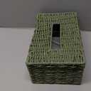 Sage Green Tissue Box Cover Rectangle Natural Paper Rope Hand Woven Tissue Box Holder for Bathroom Living Room Bedroom Kitchen Table Desk Office Farmhouse Home Decor, 10.83"L x 6.5"W x 4.33"H