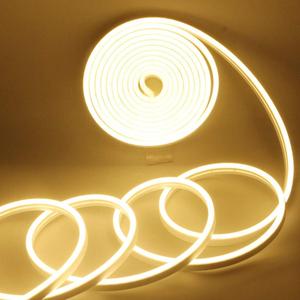 YM E-Bright Led Neon Strip Lights Without Power Supply, 12V Indoor Outdoor 16.4Ft 600SMD Warm White Silicone Waterproof IP67 Flexible for Signboard Bar Home Art TV Kitchen Bedroom PartyDecoration