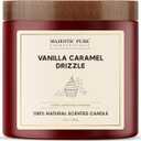 4 x Majestic Pure Vanilla Caramel Scented Candle with Upto 45+ Hrs Burn Time, 2-Wick Candle, Soy Wax Blend for Cleaner Consistent Burn, 10 oz Jar Candle with Room Filling Fragrance, Drizzle