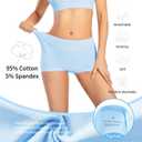 Migbean Boy Shorts Underwear for Women - Boxers for Women, Women's Cotton Underwear Boyshorts (M, Blue-5pack)