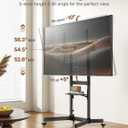 Heavy-Duty Rolling TV Stand for 55100" Screens Supports 165 lbs, Stable Mobile TV Cart with Shelf & Locking Wheels, Floor TV Stand, Max VESA 800x600mm, Black
