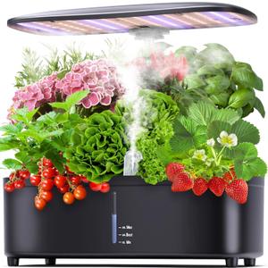 Misting 15 Pods Hydroponic Growing System Herb Garden Kit Indoor,2.5L Large Tank Plant Germination Kit with Adjustable Height Grow Light to 20", Quiet Pump, Auto Timer, Gardening Christmas Gifts