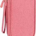 Electronics Organizer Bag Pouch Cable Charger Organizer Travel Shockproof Cord Carrying Case for Earphone Powerbank USB Hard Drive SD Card (Pink)