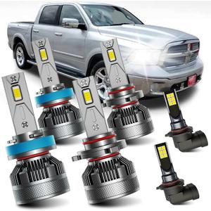 AWALITED Fits for 2013-2018 Dodge Ram 1500 2500 High Low Beam Fog Lights Bulbs Combo, 6000K White Plug-and-Play Super Bright Light Bulbs, Pack of 6