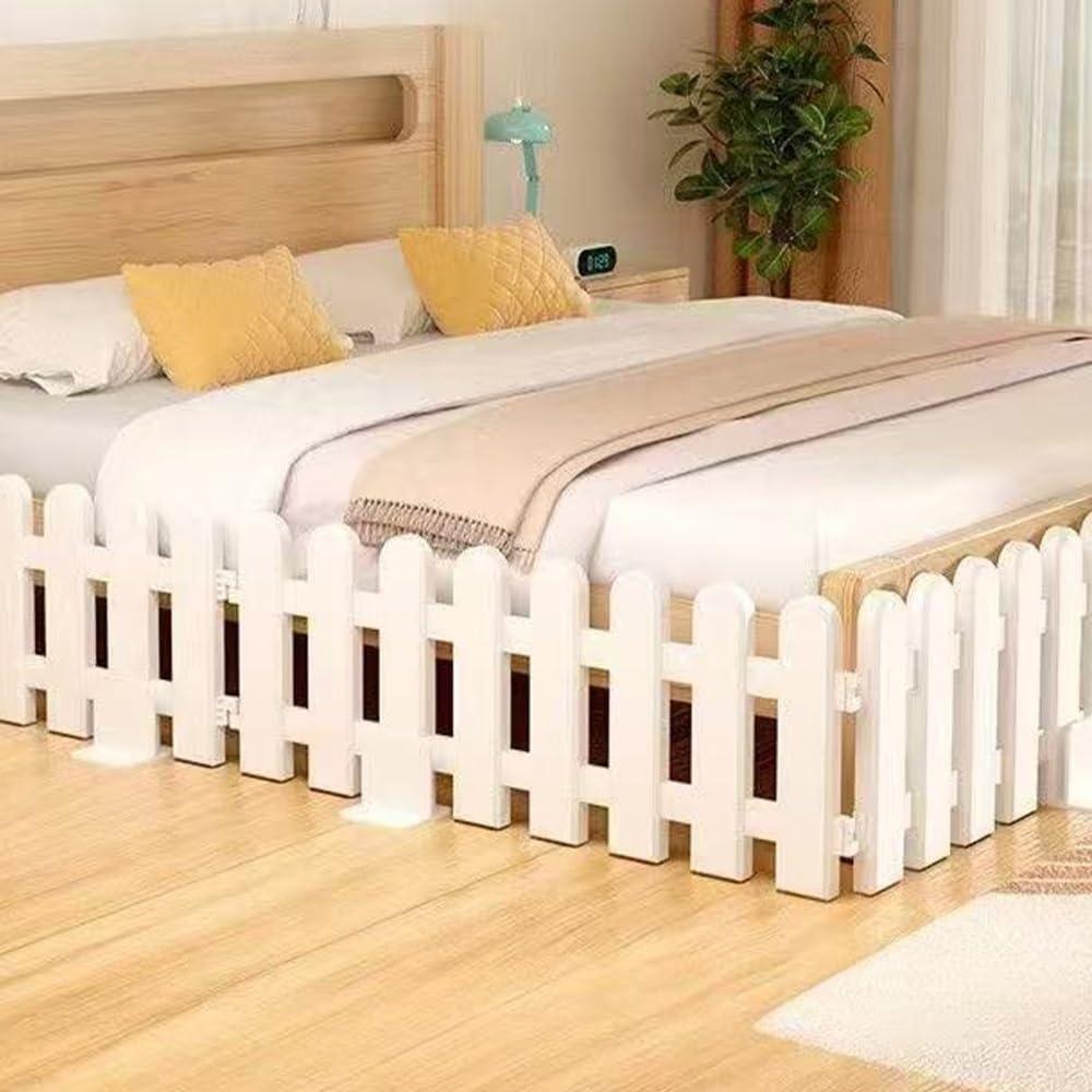 8 PCS Play White Plastic Fence (19.7 inches Long/PCS), Decorative Border, Garden Panels for Under Bed, Sofa Base(11.8in)