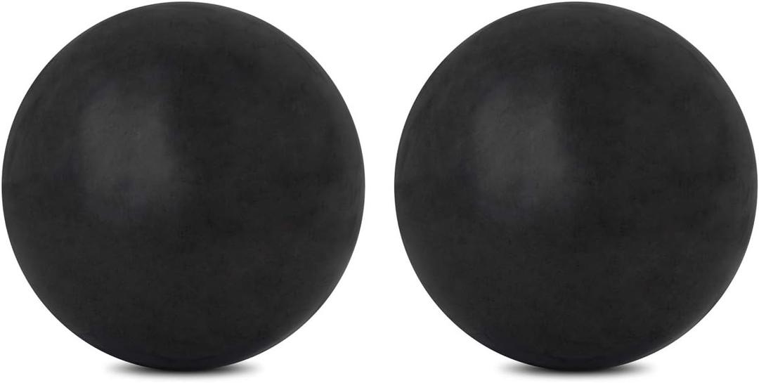 Heka Naturals Polished Shungite Black Crystal Spheres Set | 2 Inch - Decorative Crystal Chakra Decor, Home Decor, Real Crystal Stress Ball, Feng Shui Healing & Massage Ball (Set of 2 Polished Spheres 5 cm)