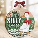 3 x Goose Christmas Ornament 2025 - Goose Gifts for Men Women, Wooden Xmas Funny Gifts for Friends Coworkers Family, Hey Silly Gooses Funny Christmas Ornaments for Tree Decorations